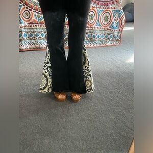 American eagle upcycled bellbottom jeans.